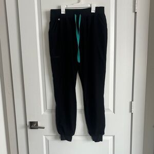 Black Joggers with Teal Drawstring